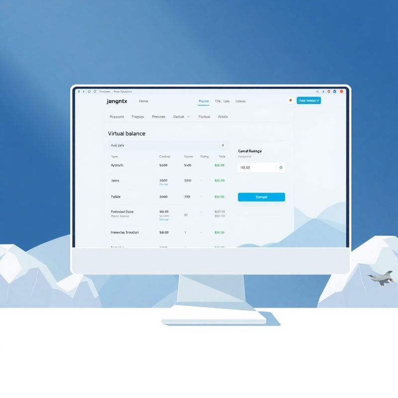 Zaslon platforme z demo računom in indikatorjem virtualnega salda